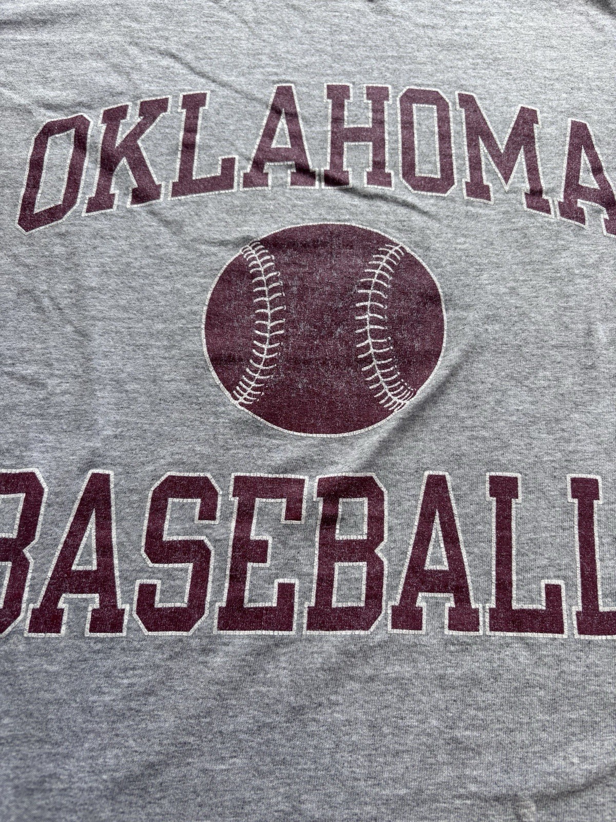 Champion Authentic Athletic Apparel Oklahoma Baseball Graphic Gray T-Shirt S