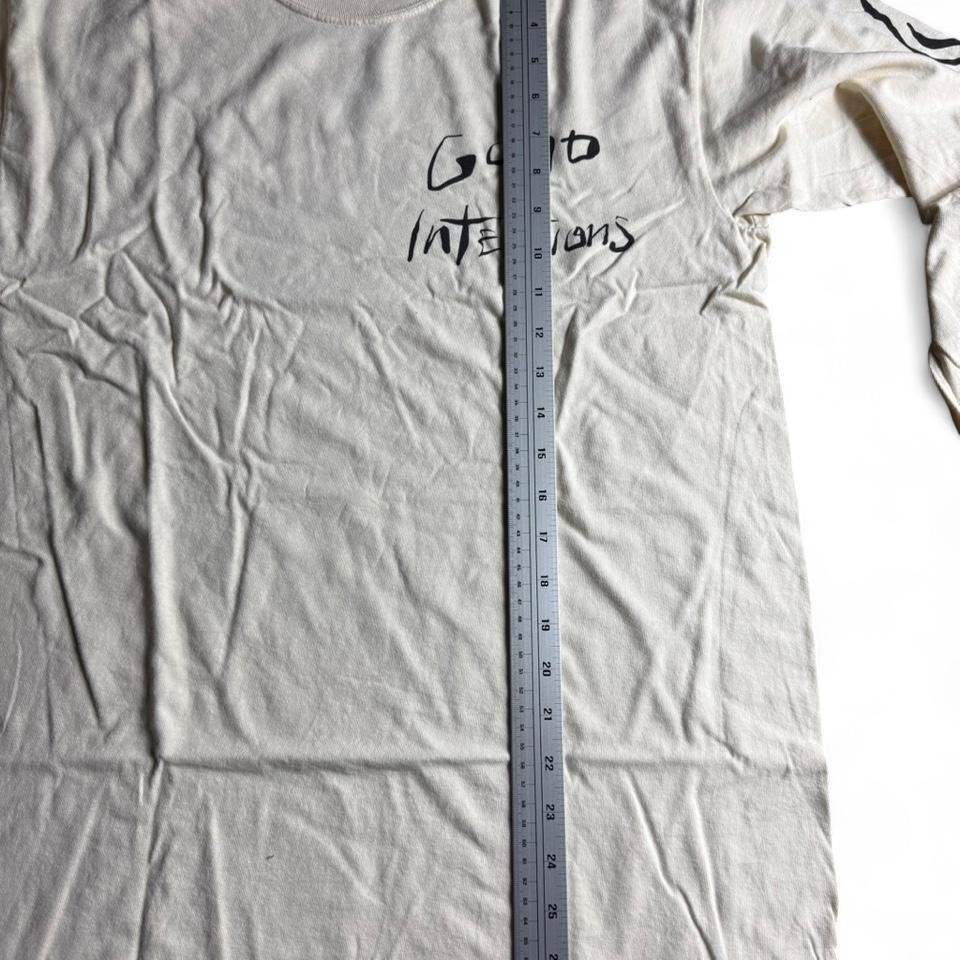 The Weeknd XO Nav Good Intentions Long Sleeve Shirt Cream Smiley Face Mens M