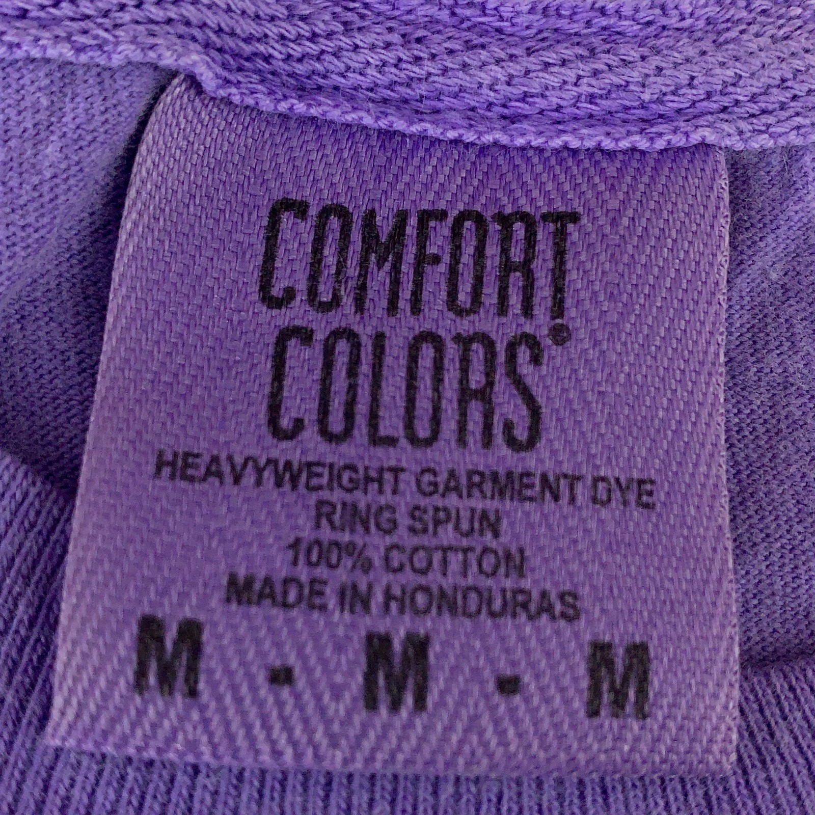 Comfort Colors Mens Medium Purple Heavyweight Long Sleeve Crew Neck T-Shirt New