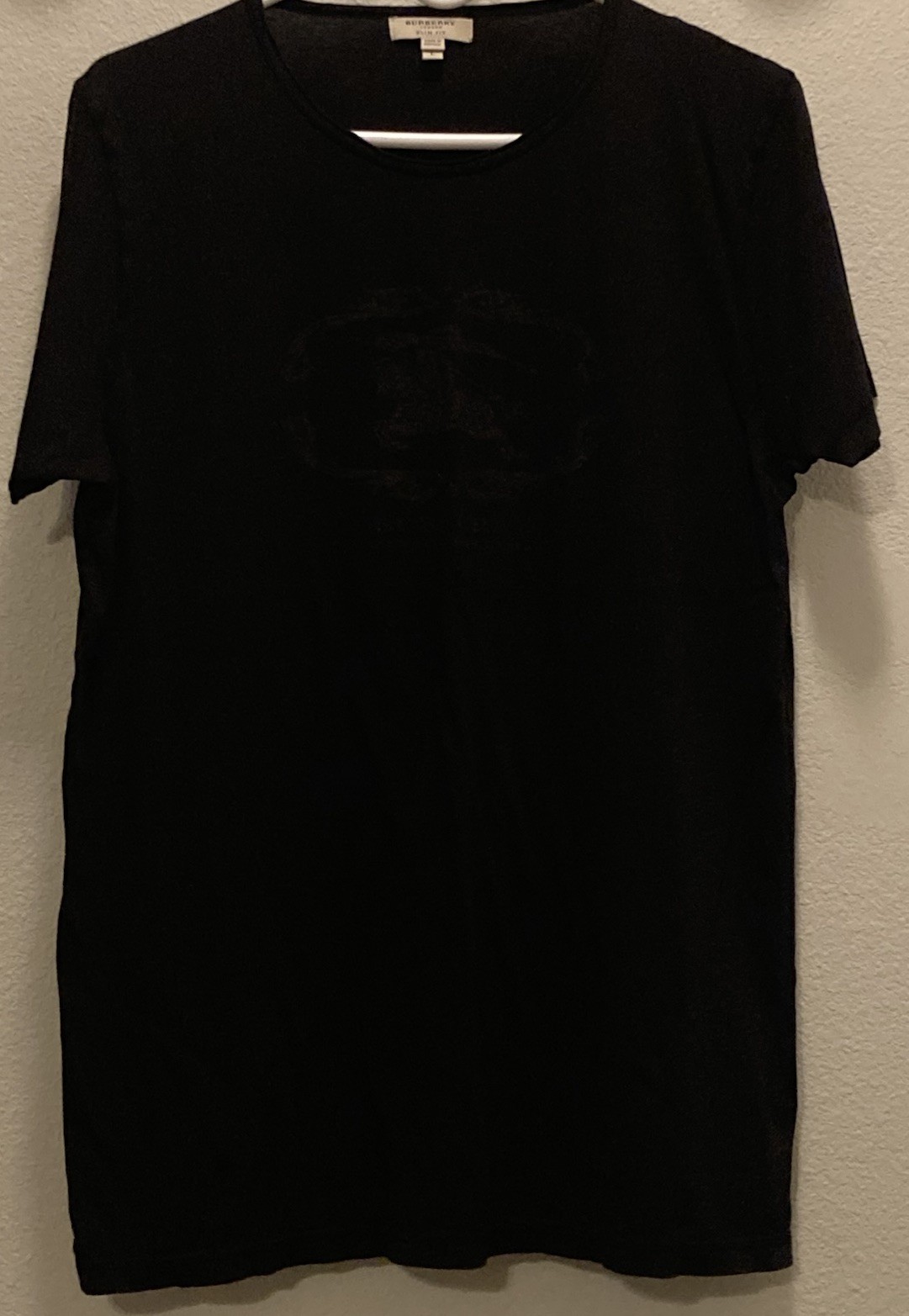 Burberry London Slim Fit Black T-Shirt Men’s Large Classic Preppy Logo