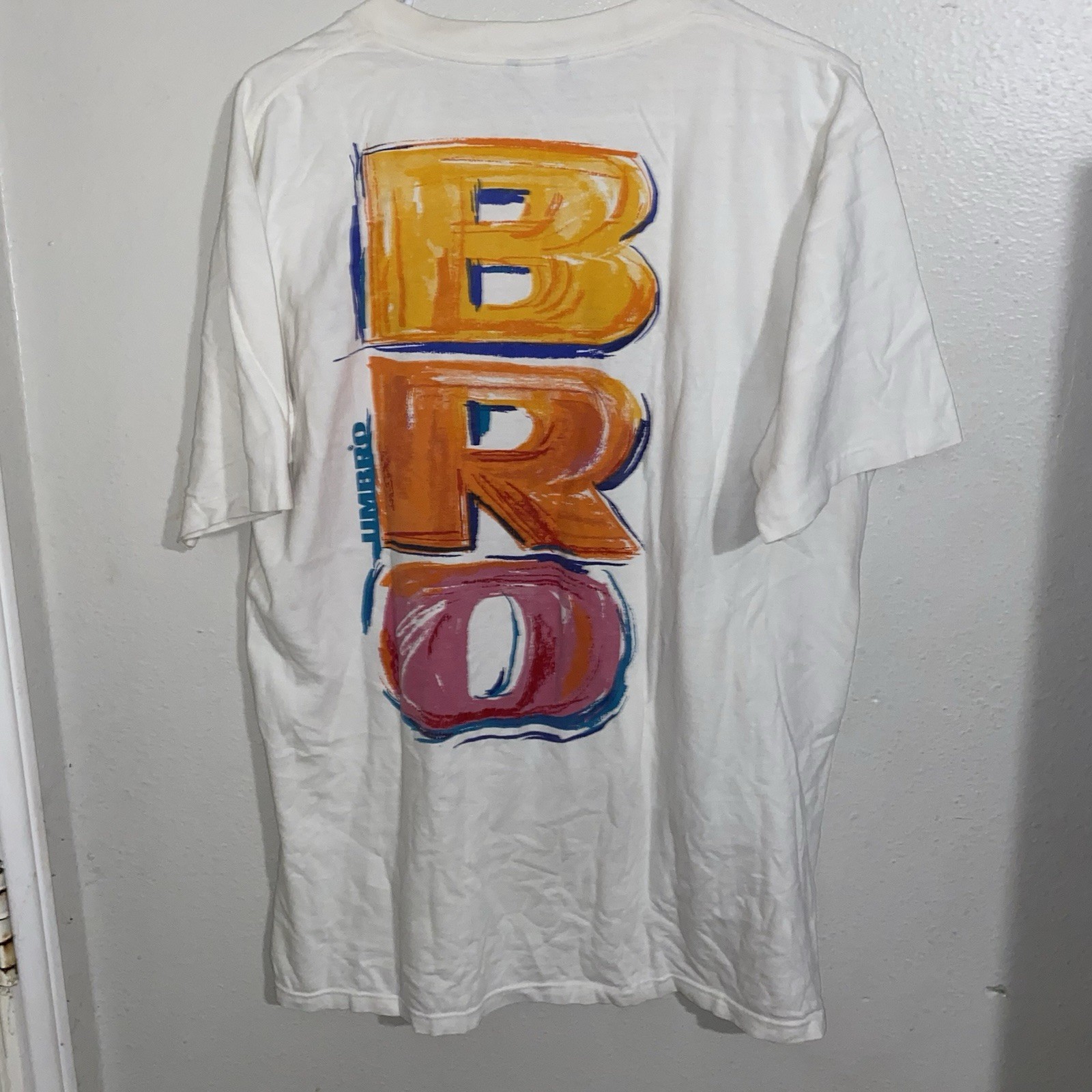 Umbro Graphic Logo Double-Sided Men’s T-Shirt White Cotton Size L