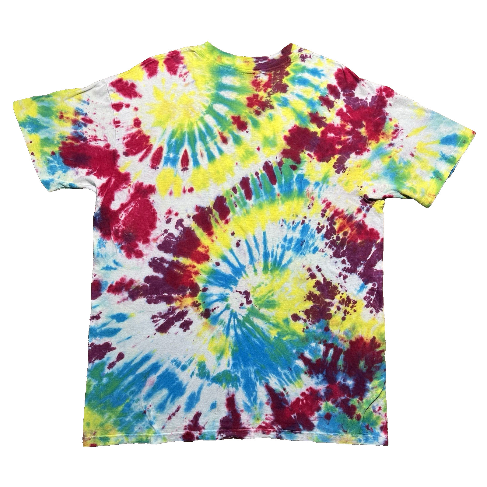 Vintage Hanes Single Stitch Tie Dye T Shirt Size XL Rainbow Swirl Blank 90s