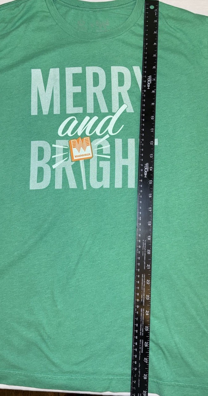Merry &Bright Whataburger Shirt Christmas Holiday Next Level Adult XL Or XXL