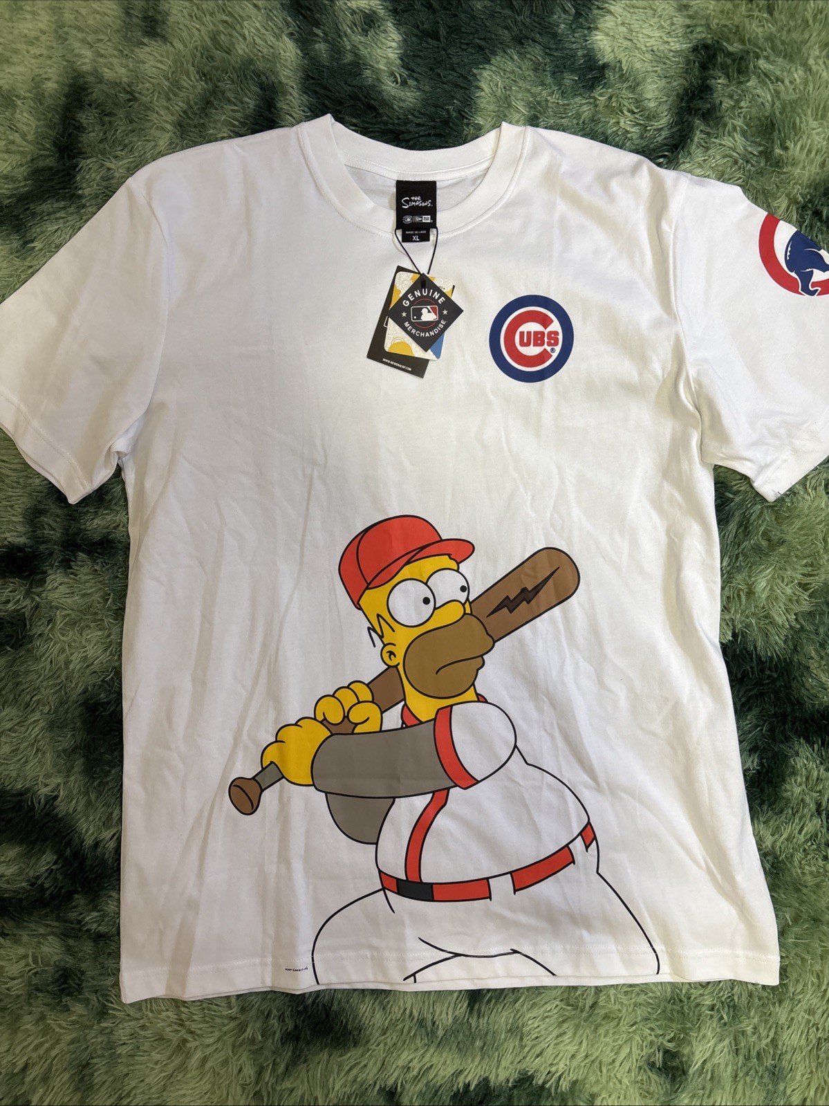 New Era Chicago Cubs MLB Homer Simpson Wonderbat Shirt – White size XL SOLD OUT