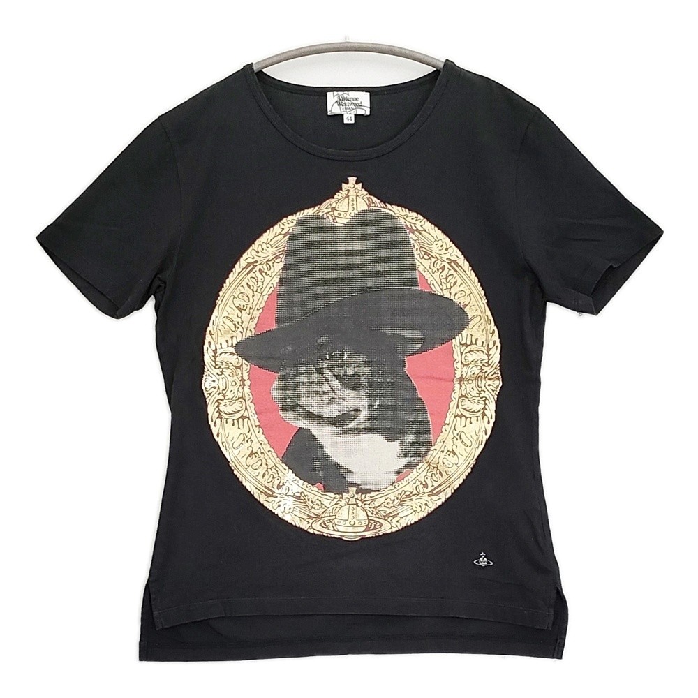 Vivienne Westwood MAN Minilla T-shirt 289065 5101 Size 44 black 6-0512S♪