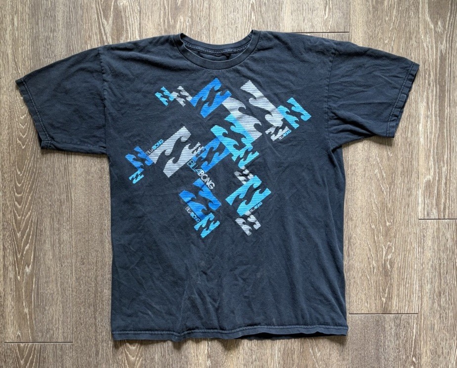 Vintage Billabong Men’s Blue Graphic T Shirt Men’s Size Medium