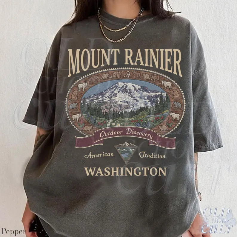 Vintage Mount Rainier Washington Graphic Comfort Tee