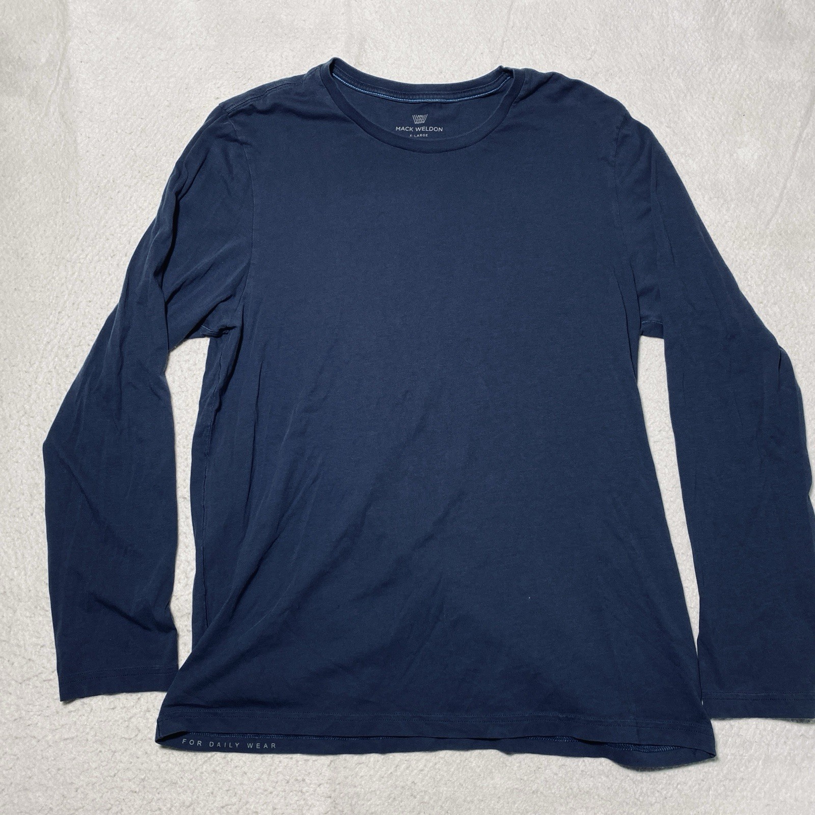 Mack Weldon Shirt Men’s XL For Daily Wear Crew Neck Tee Pima Cotton Long Sleeve