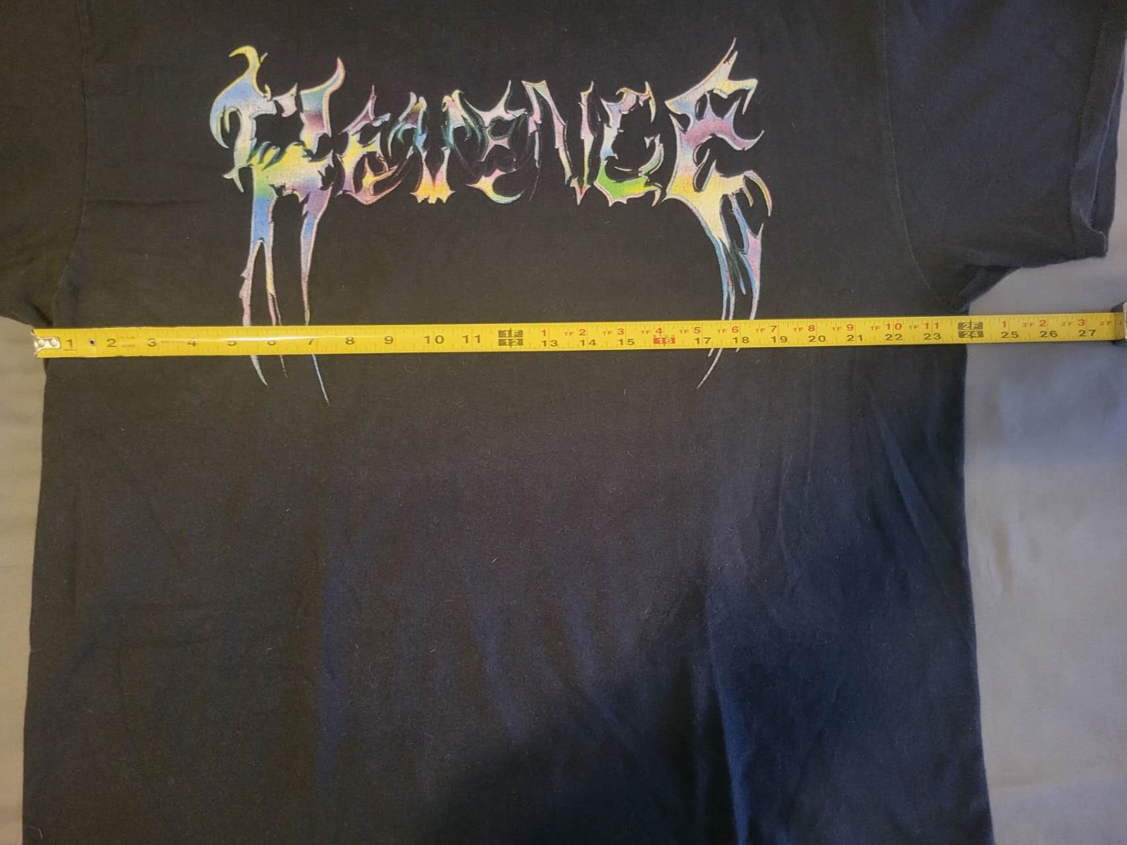 Revenge Gallery Metallic Logo T-Shirt Black XL Goth Punk Cotton Streetwear Men