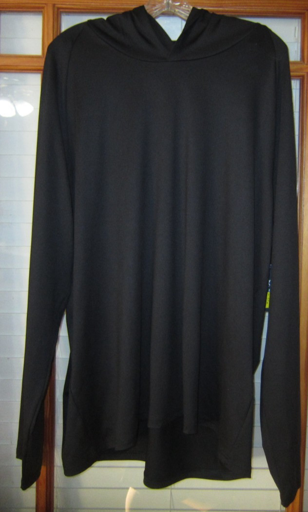 George Hooded Long Sleeve Shirt Rash Guard Black UPF50 NEW Small or 2XL