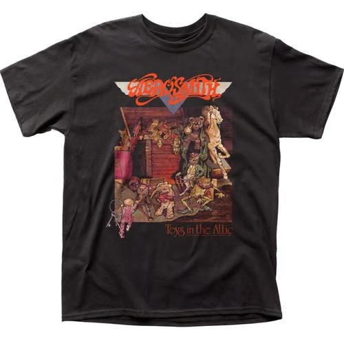 Aerosmith Toys In The Attic Menâ€™s T Shirt Rock and Roll Music Classic Band Tee