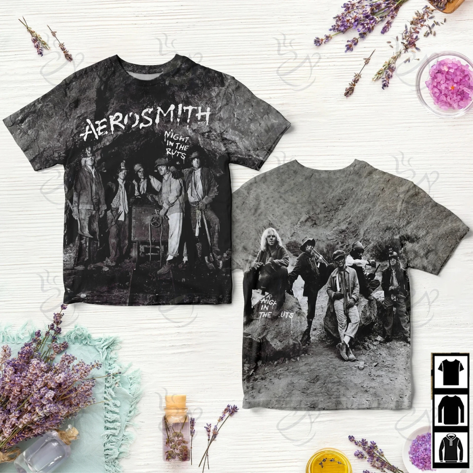 Black Aerosmith NIGHT IN THE RUTS 3D AOP Shirt Unisex All Size K689