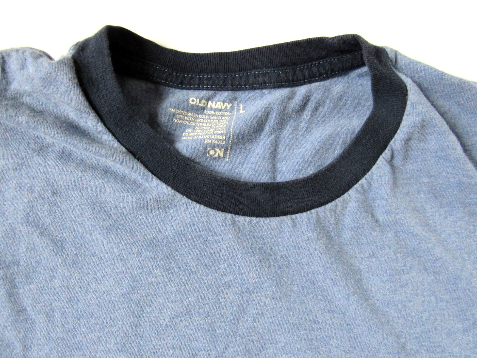 Old Navy Tee Vintage Ringer Blue & Navy Short Sleeve 100% Cotton Men’s L Large