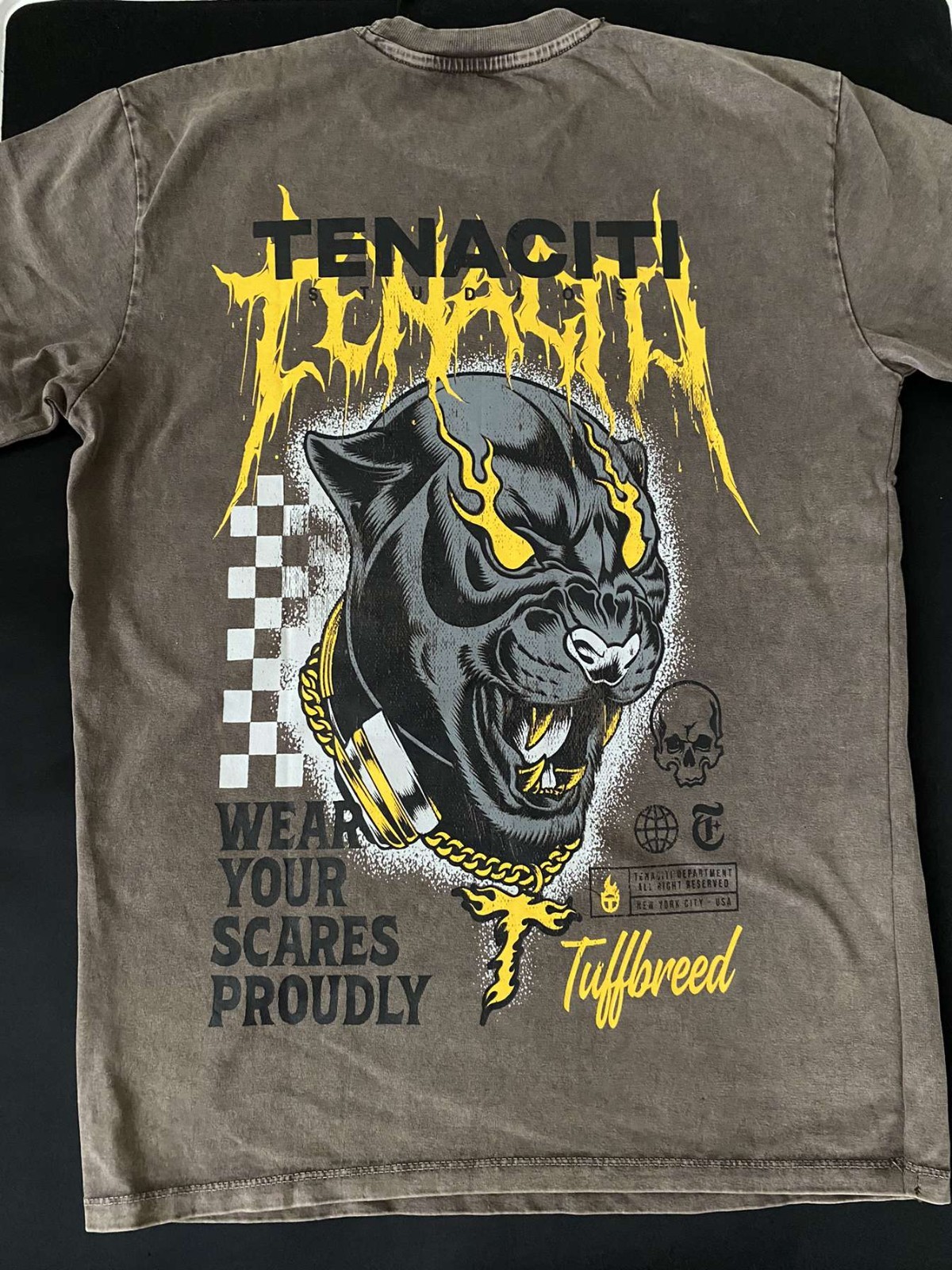 Tenaciti T-Shirt size M OS, Brand New with tags, Brown