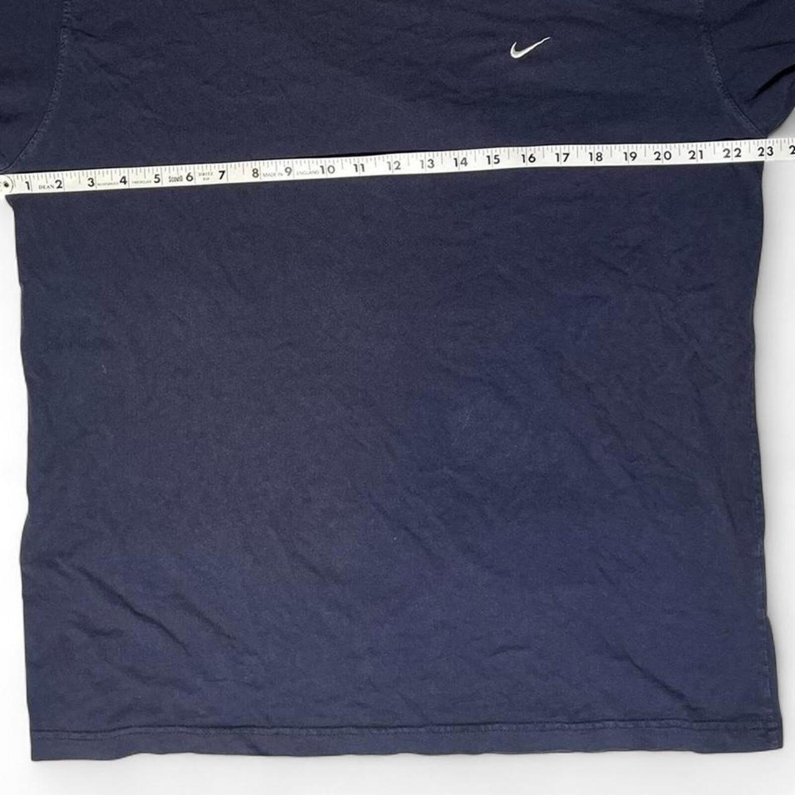 Vintage 90s Nike Tag Embroidered Swoosh T-Shirt Navy Black