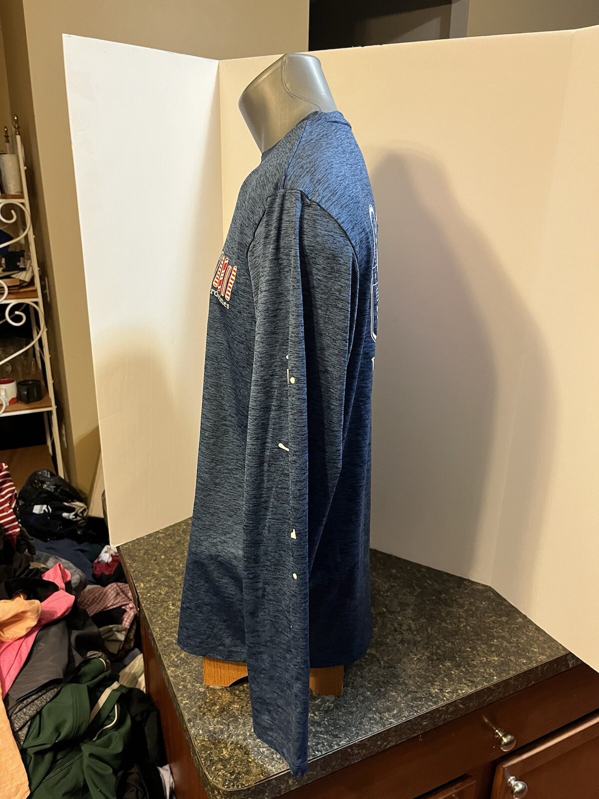 Vineyard Vines Men’s LS Pullover Shirt Blue Medium – Polyester Spandex