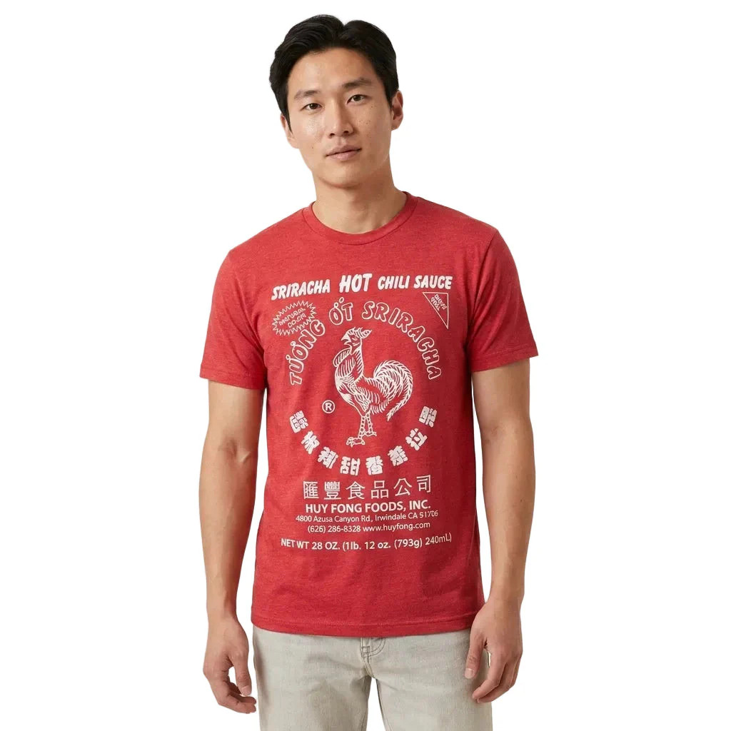 Men’s Red Sriracha Sauce Graphic Tee T-Shirt