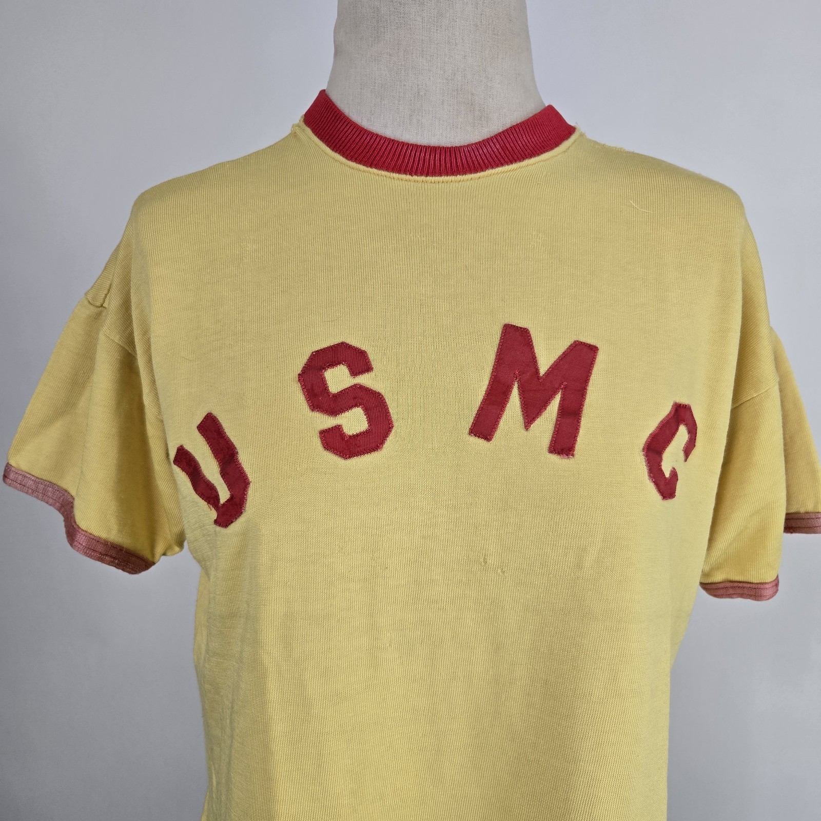 True Vintage 50s 60s Durene USMC Jersey Military Nylon Blend Light Distress Sz M