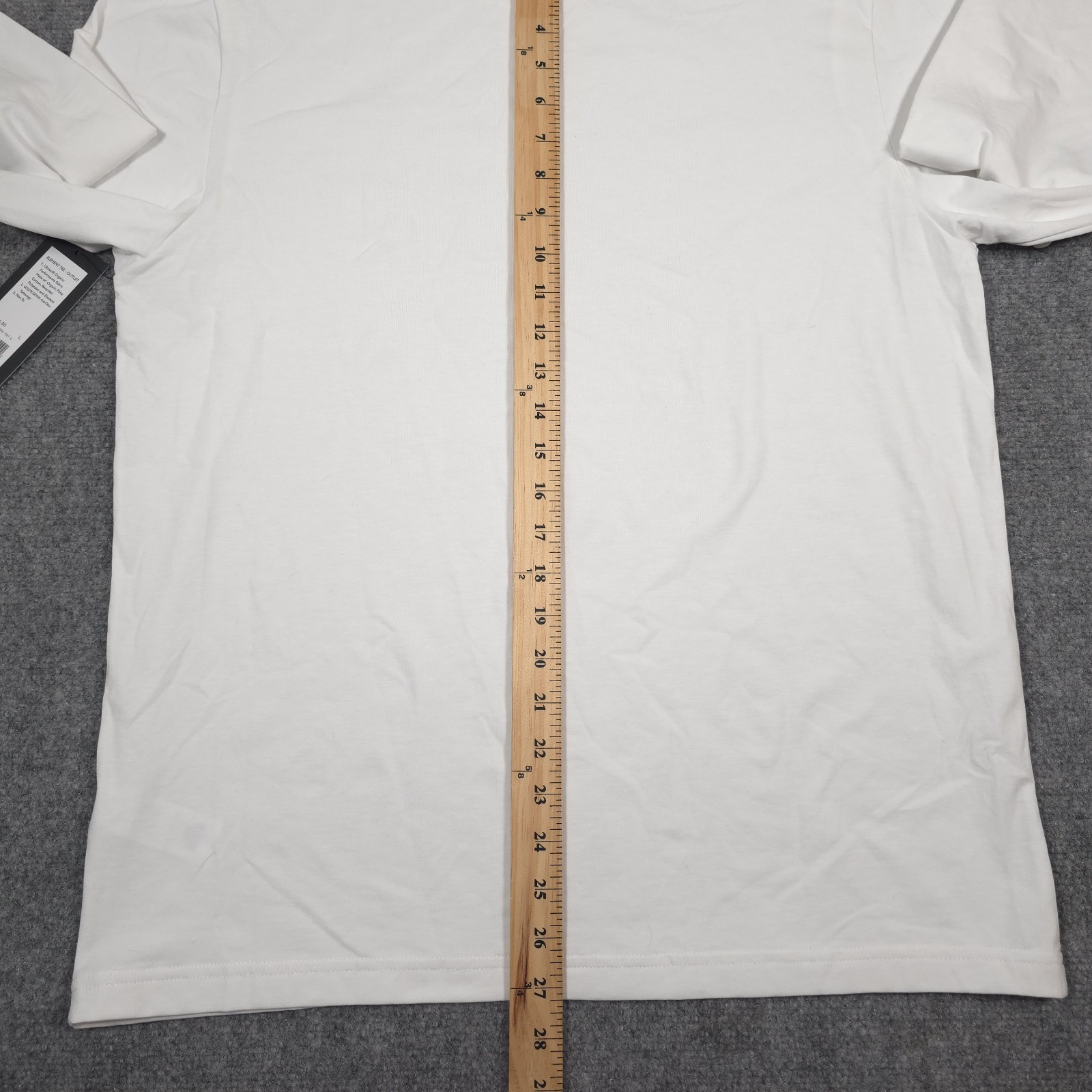 NWD Rhone Element Tee Mens L White Long Sleeve Crew Slim Fit Organic Cotton READ