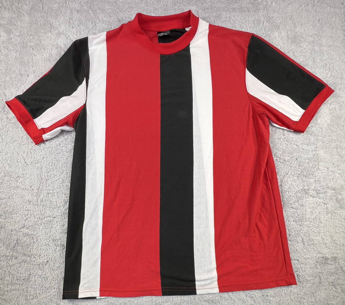Brooklyn State Men’s Vertical Stripe Crew Size 3XL Color Block Cotton Polyester