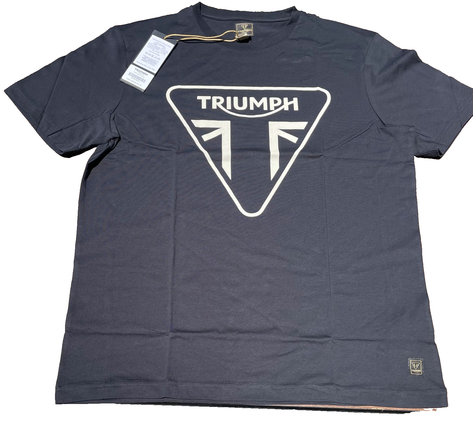 Triumph Helston T-Shirt Mens XL Jet Black Spellout Logo Cotton Short Sleeve