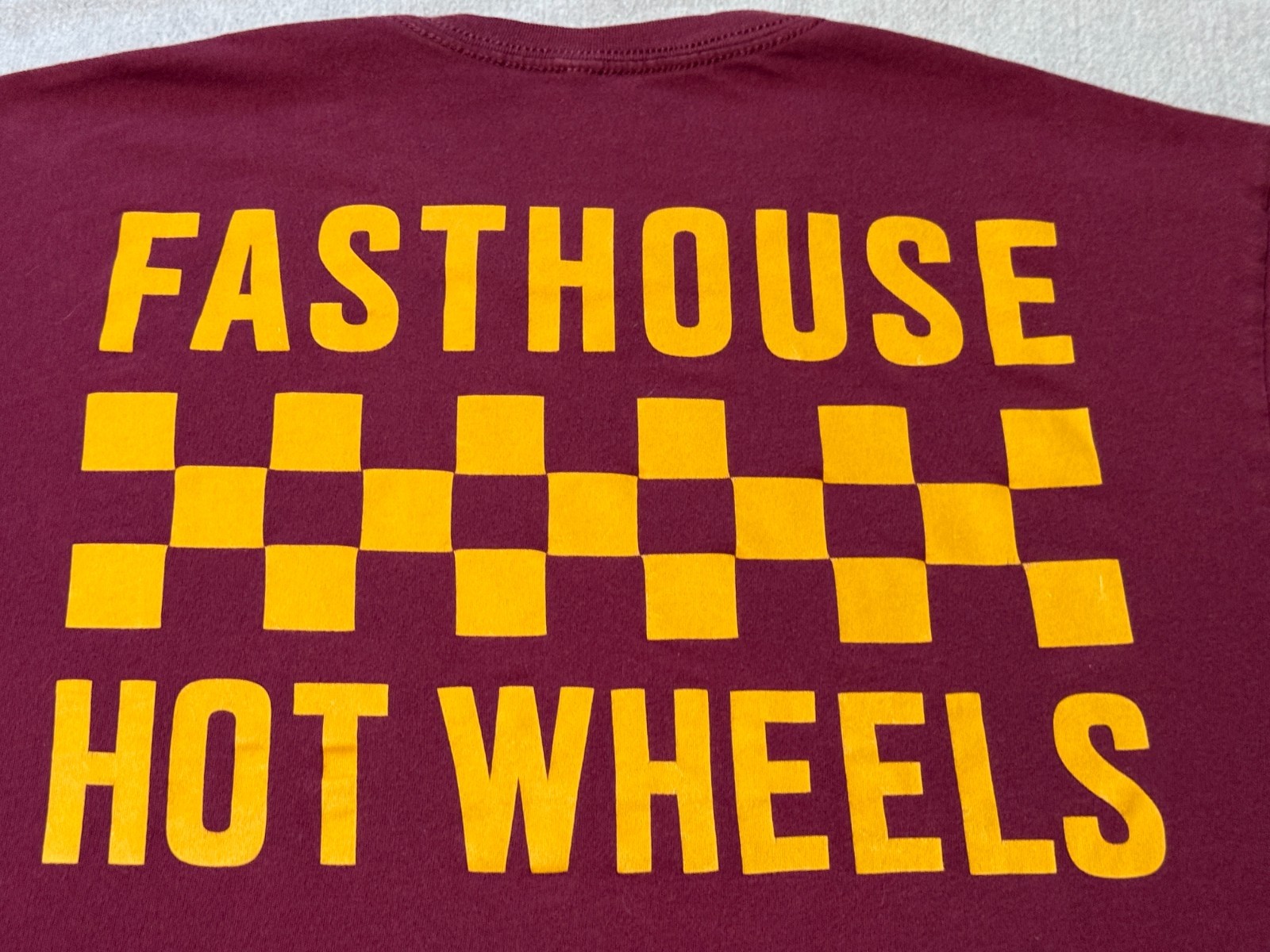 FASTHOUSE – Men’s Short Sleeve L – LARGE – Burgundy – FAST HOUSE F/H Hot Wheels