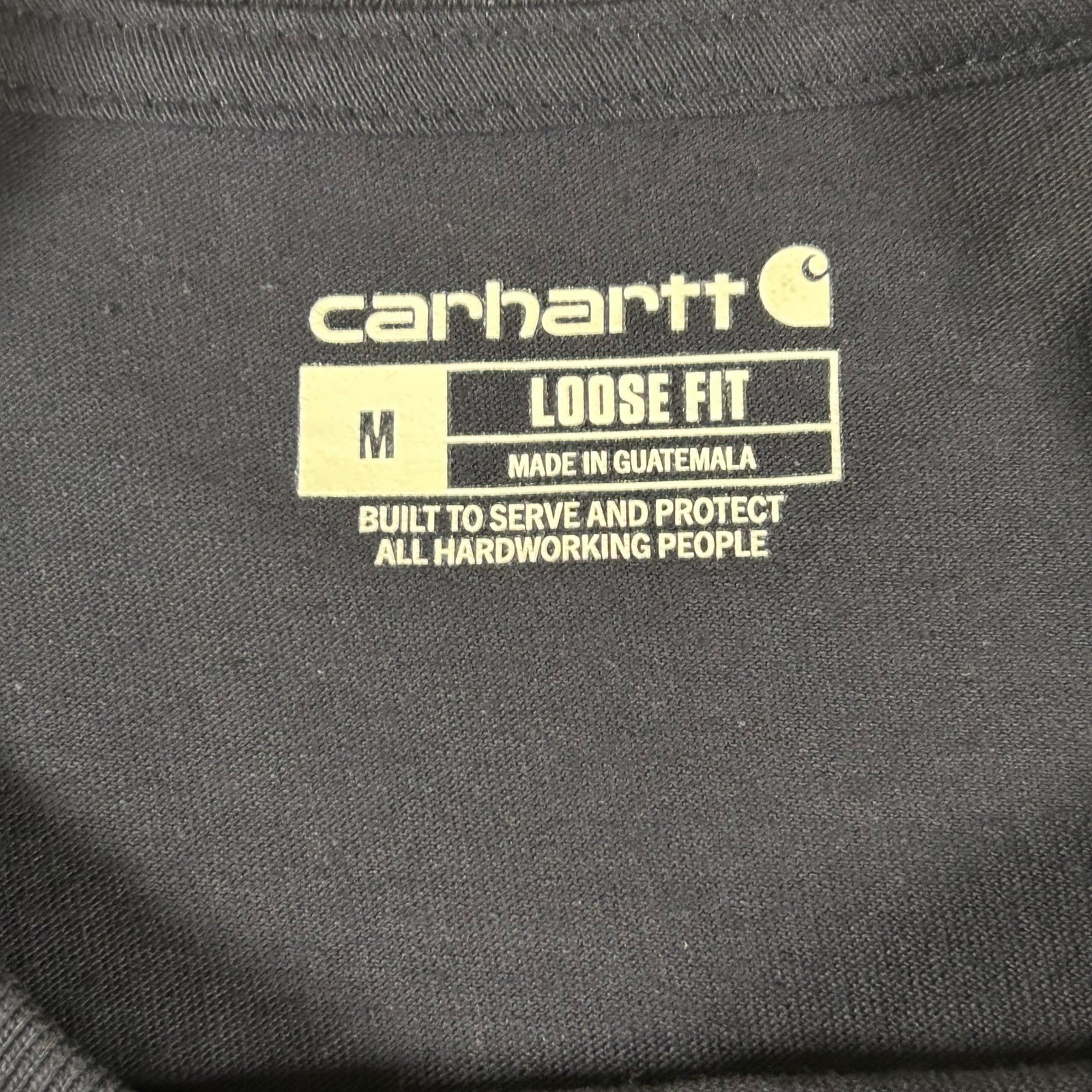 Carhartt K87 Mens Navy Blue Short Sleeve Pocket T-Shirt Loose Fit Cotton Size M