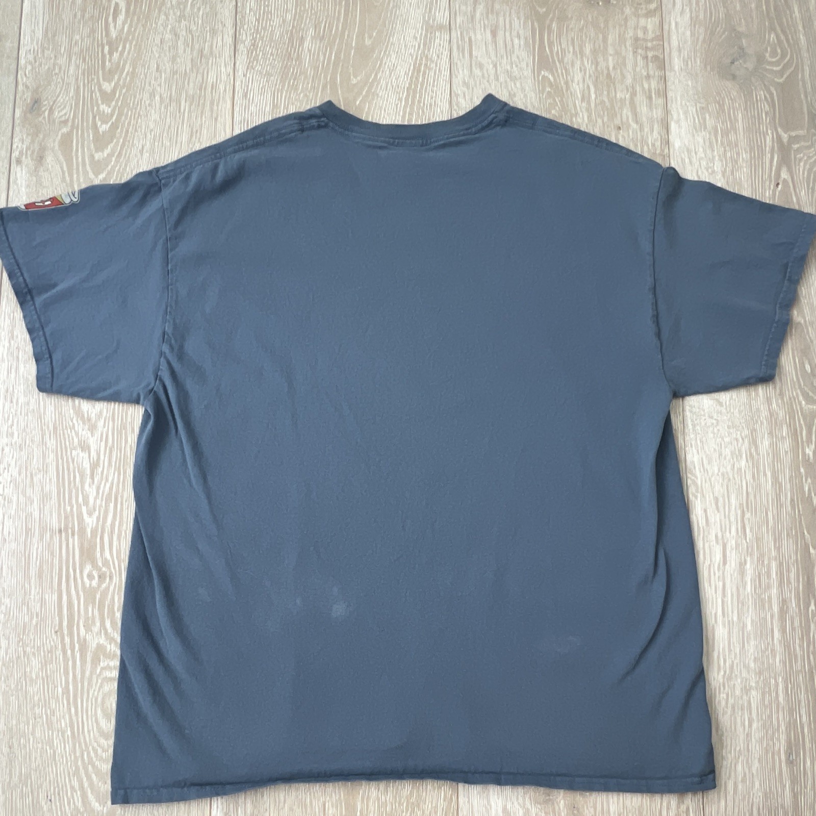 Universal Studios The Simpsons Duff Logo Graphic Blue Cotton Crew T-Shirt XL