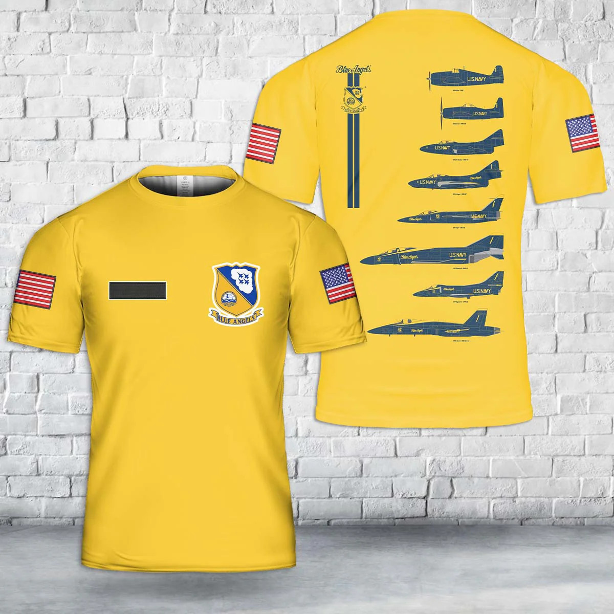 Custom Name US Blue Angels History T-Shirt 3D AOP polyester BT1150
