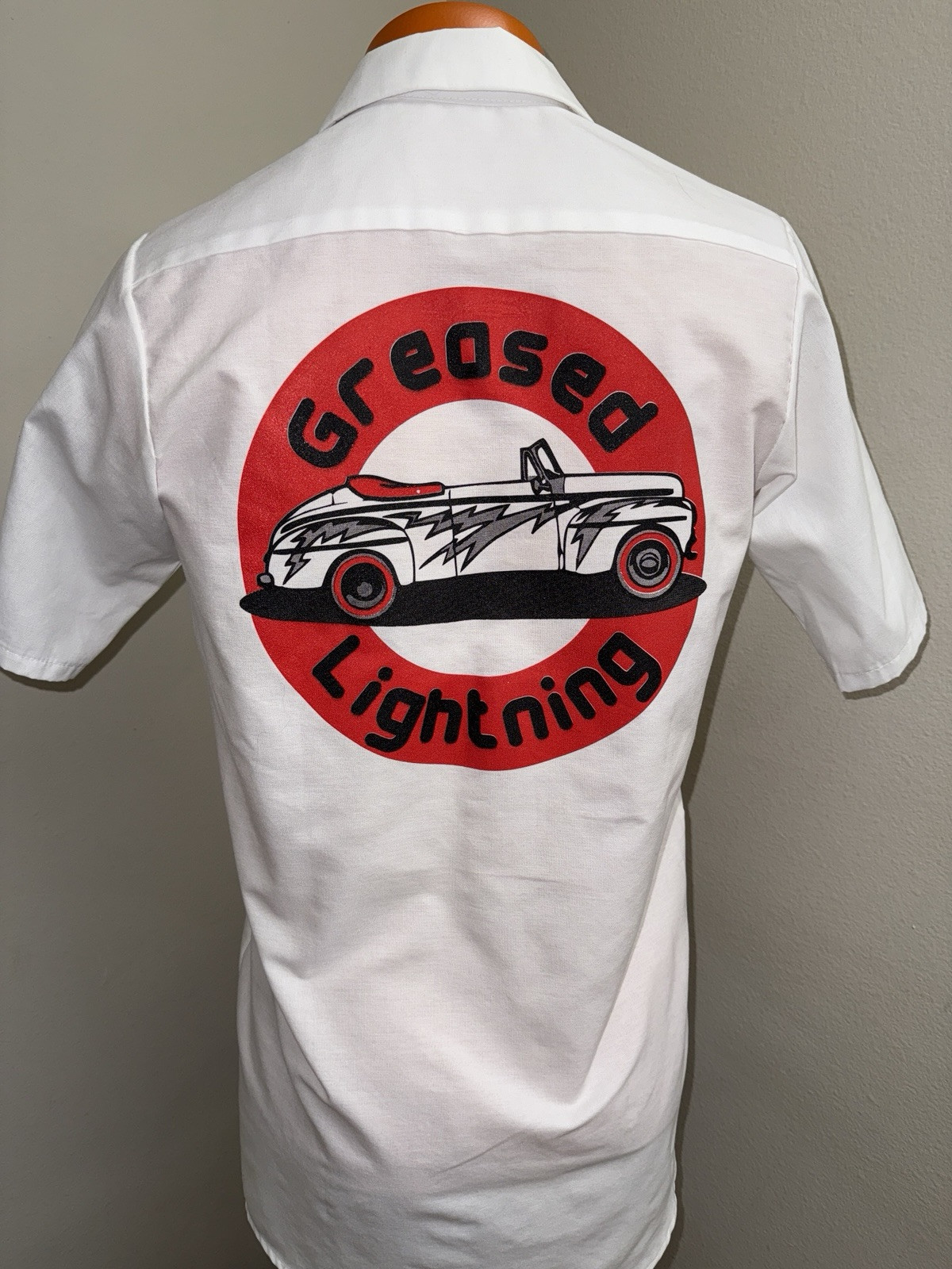 Grease Greased Lightning 1978 Movie Work Shirt Uniform Red Kap Men’s Size Small