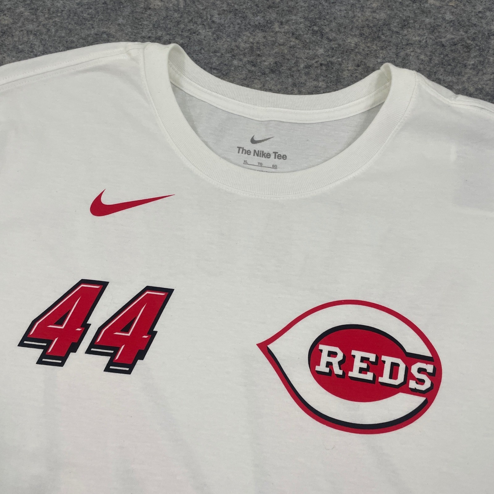 Nike Elly De La Cruz Cincinnati Reds T-Shirt #44 Speedway Classic White Men’s XL