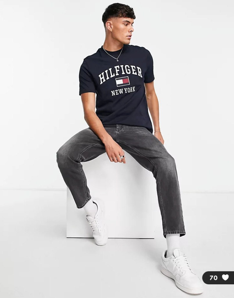 Tommy Hilfiger modern varsity logo cotton t-shirt New York embroidery LOGO