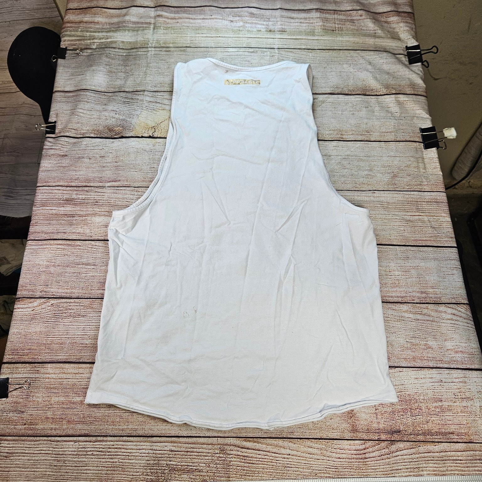 ALPHALETE Men’s Tank Top White L Performance Fit Cotton Spandex Activewear