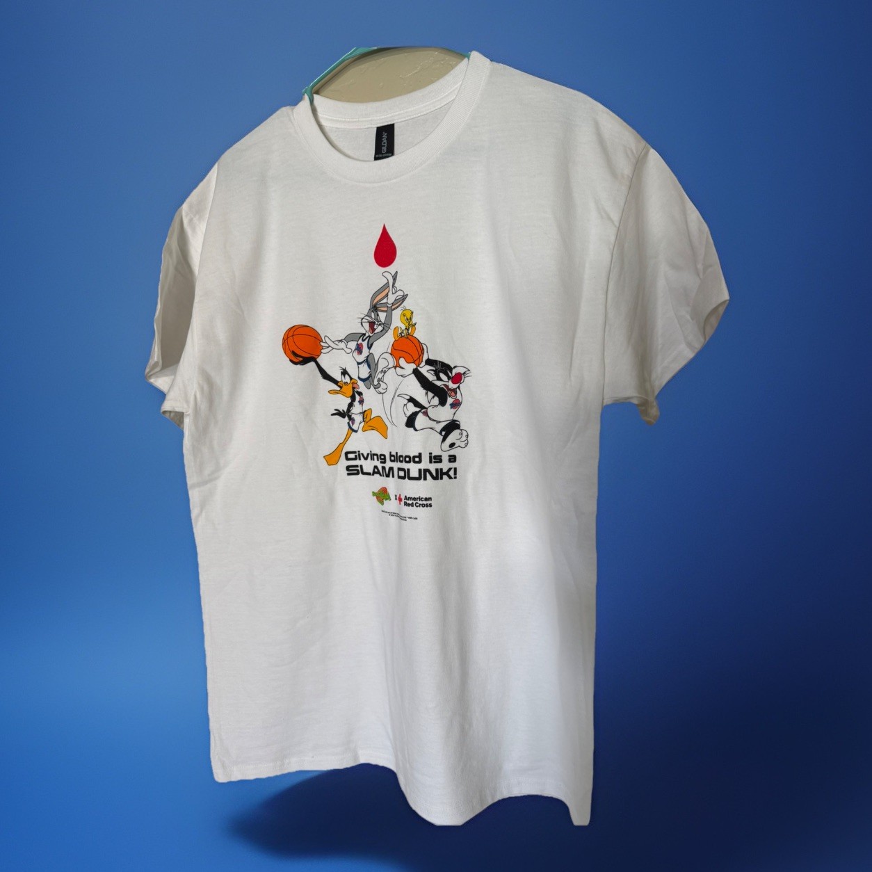 30th Anniversary Space Jam Red Cross Shirt Size XL Super Rare Looney Tunes 2026