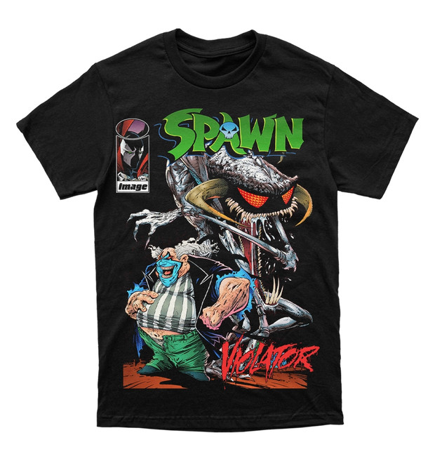 Rare Spawn Violator Basic Black T shirt 90s Retro style Unisex tee NH28393