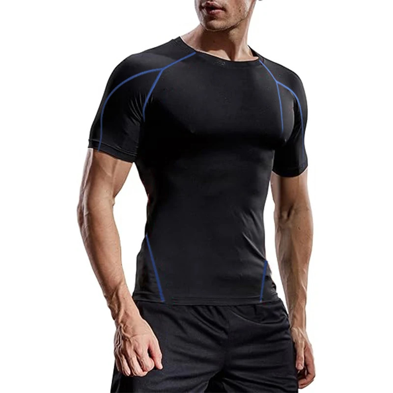 Compression T-Shirt Men’s Short Sleeve Gym Fitness Running Training Sports Top