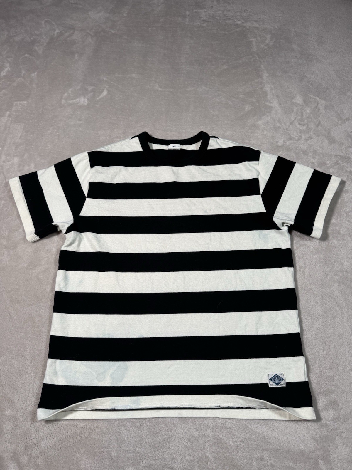 Non Stock MFG Striped Shirt Size Large Thick Cotton Single Stitch