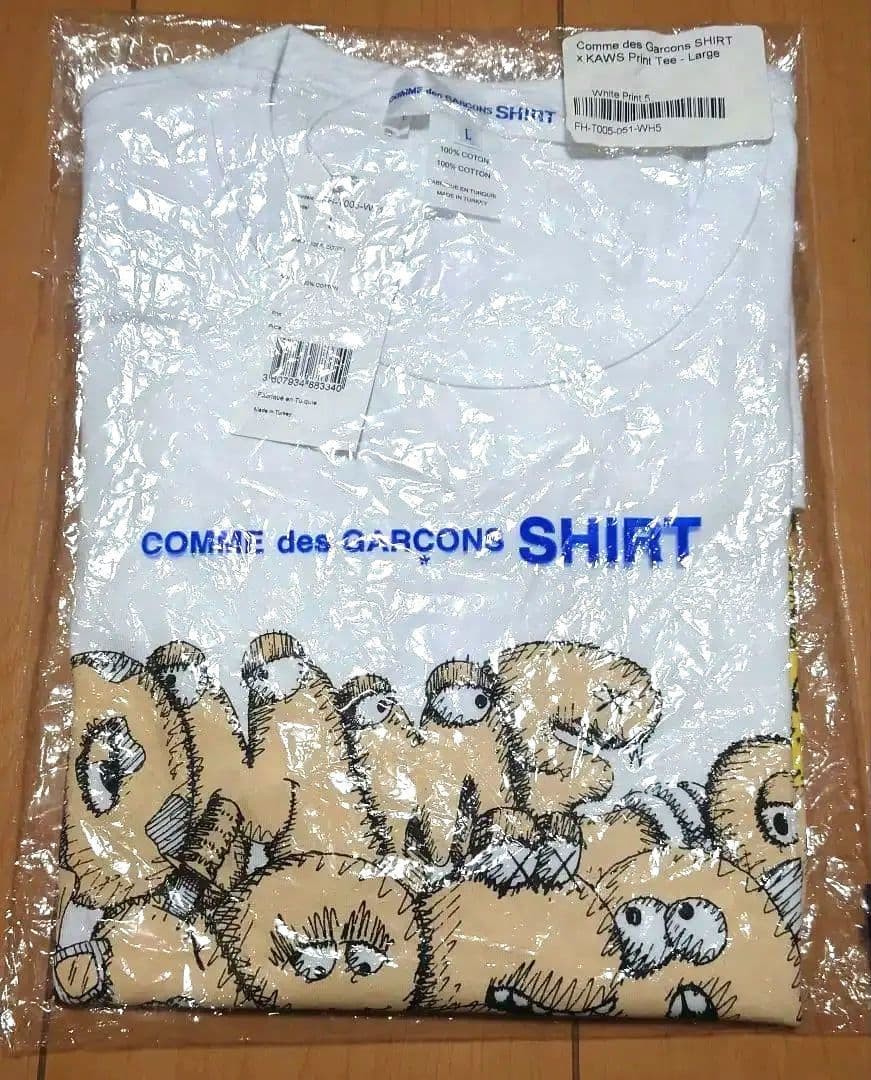 USED BRAND NEW COMME DES GARCONS SHIRT X KAWS PRINT TEE (NOT AVAILABLE JAPAN)