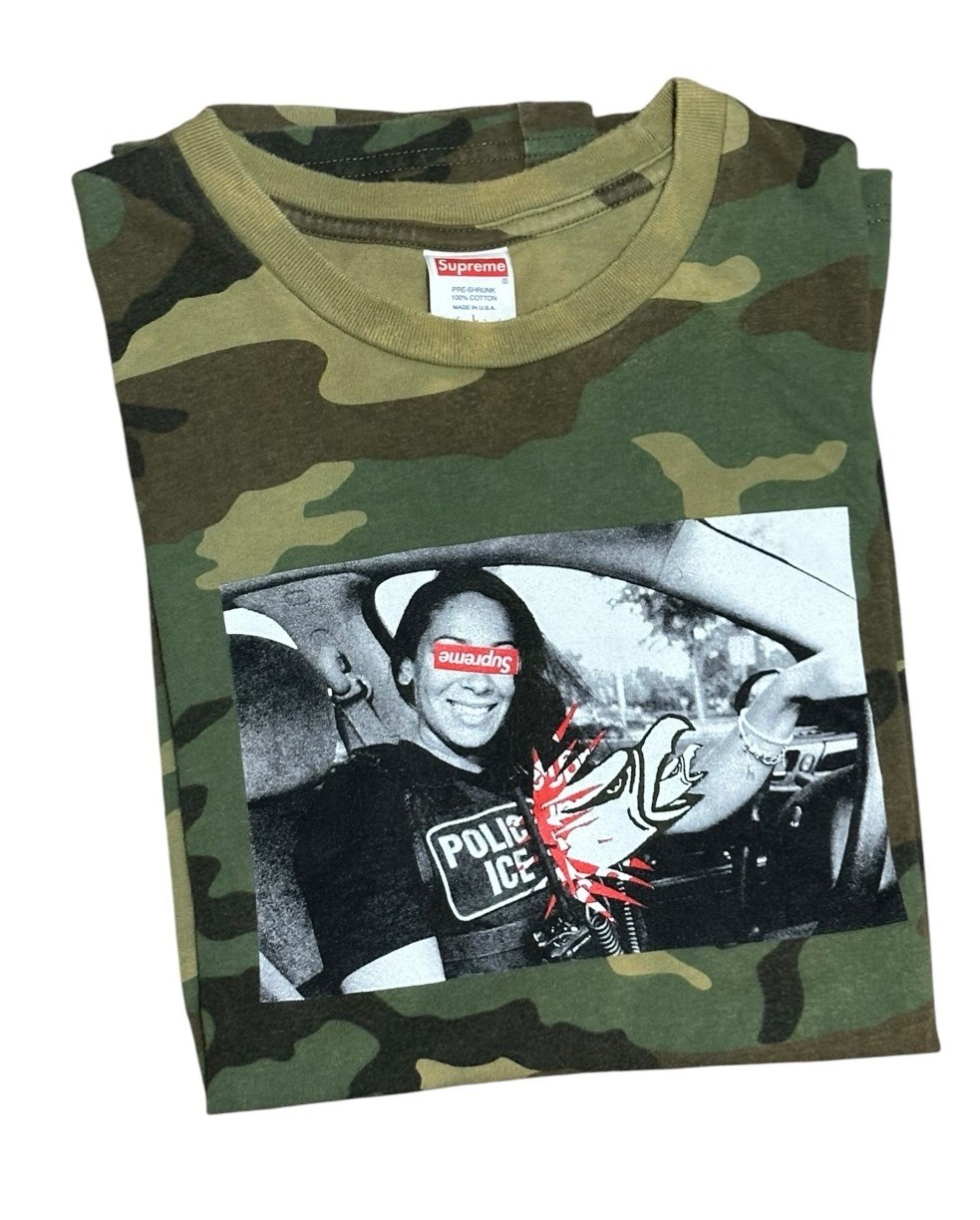 Supreme Camo T Shirt Large Police ICE Atmosphere Urine Skateboards Large