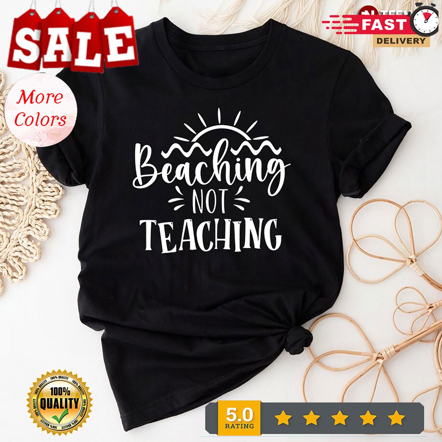 2025/Beaching Not Teaching Summer Vacation T-Shirt