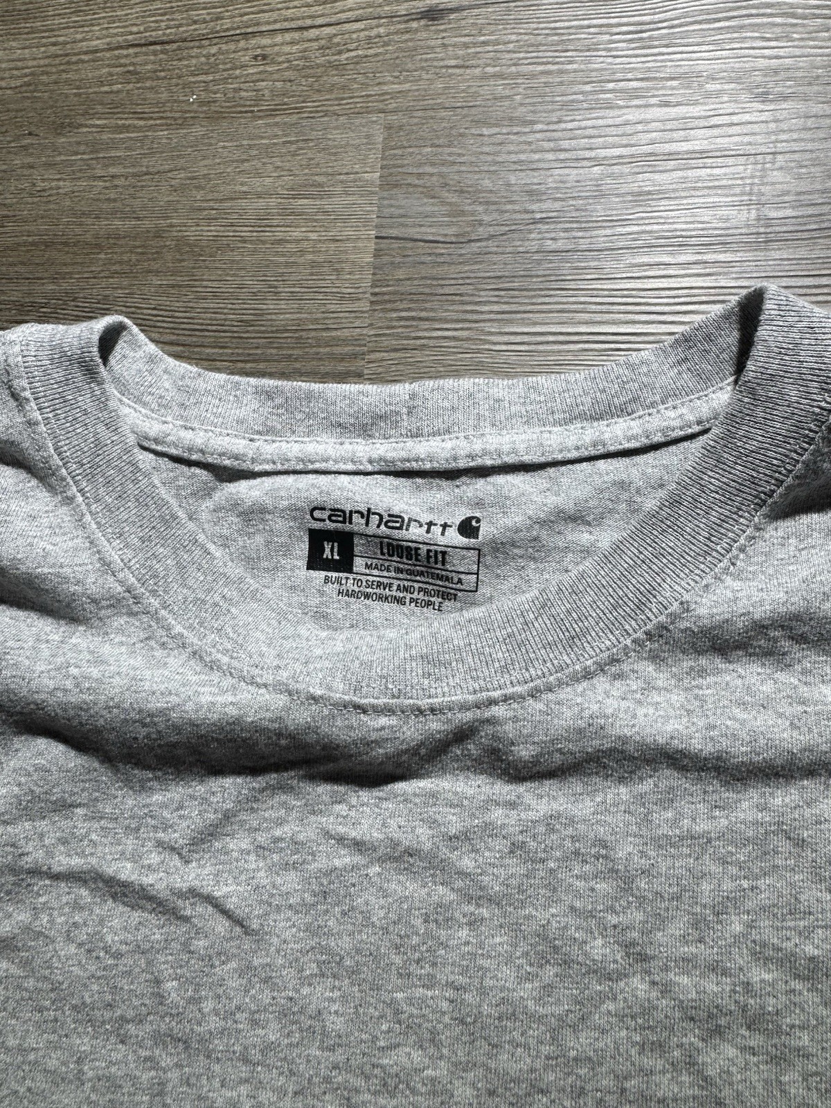 Carhartt K231 Men’s XL Loose Fit Long Sleeve Logo Sleeve T Shirt Heather Gray