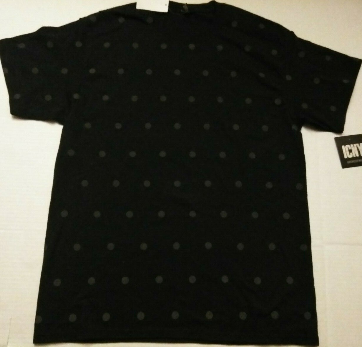 ICNY Reflective 3M POLKA Dot DJ skate runners Black RAVE T-shirt Mens XL