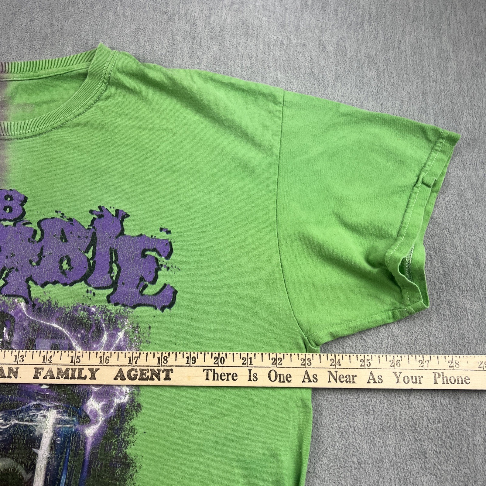 Rob Zombie “Monster Head” Tie Dye T-Shirt Adult L Distressed Faded Green Purple