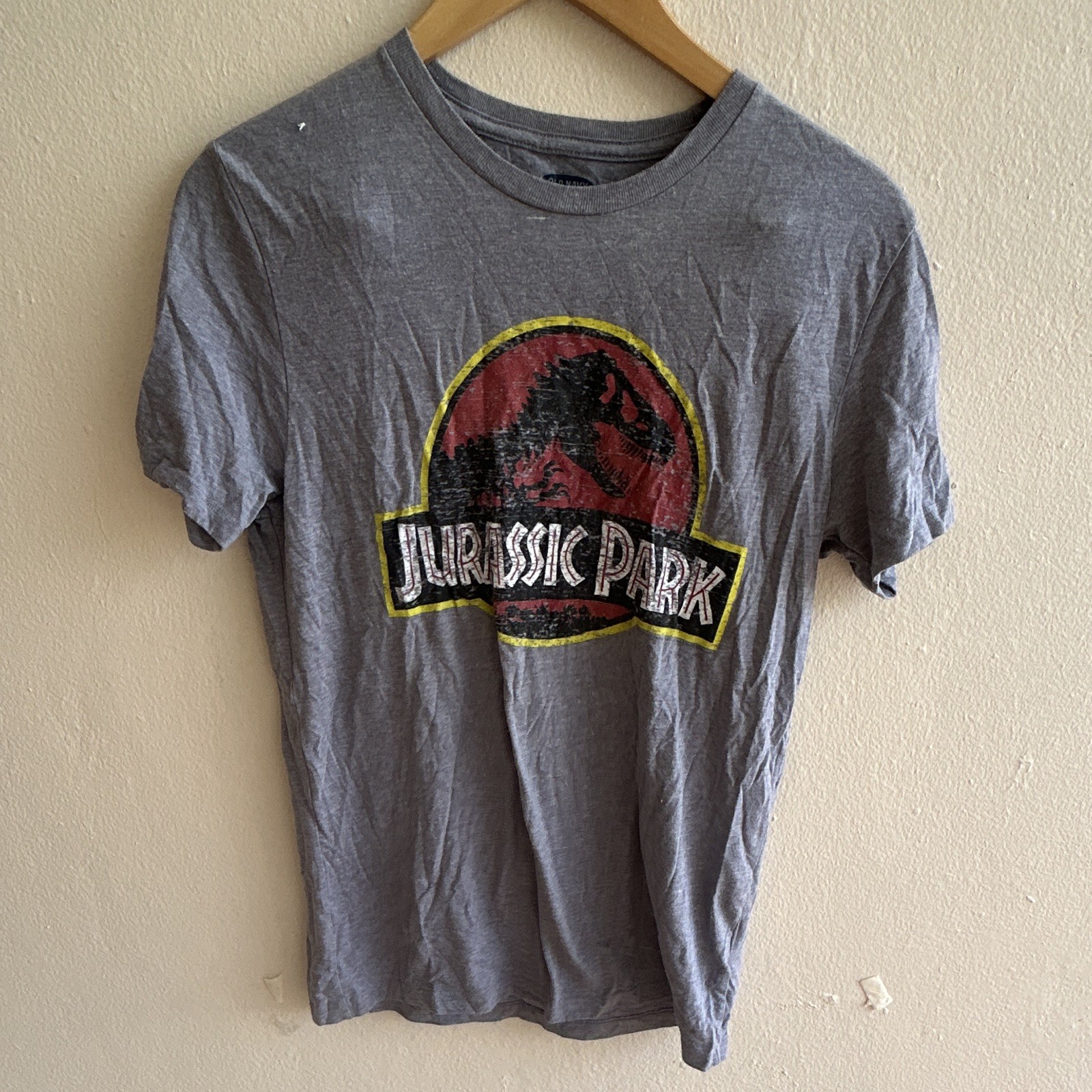Old Navy Men’s S Gray Jurassic Park Graphic Logo Crew Neck T-Shirt