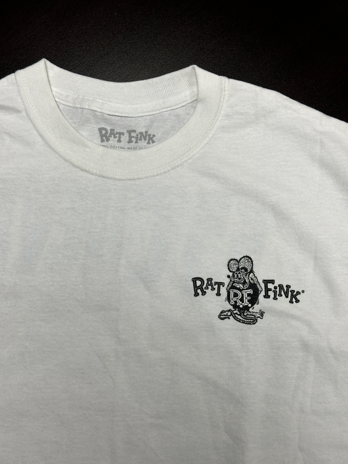 Men’s Ed Big Daddy Roth Rat Fink Chevy Cruisin USA White Cotton T-Shirt M-3XL
