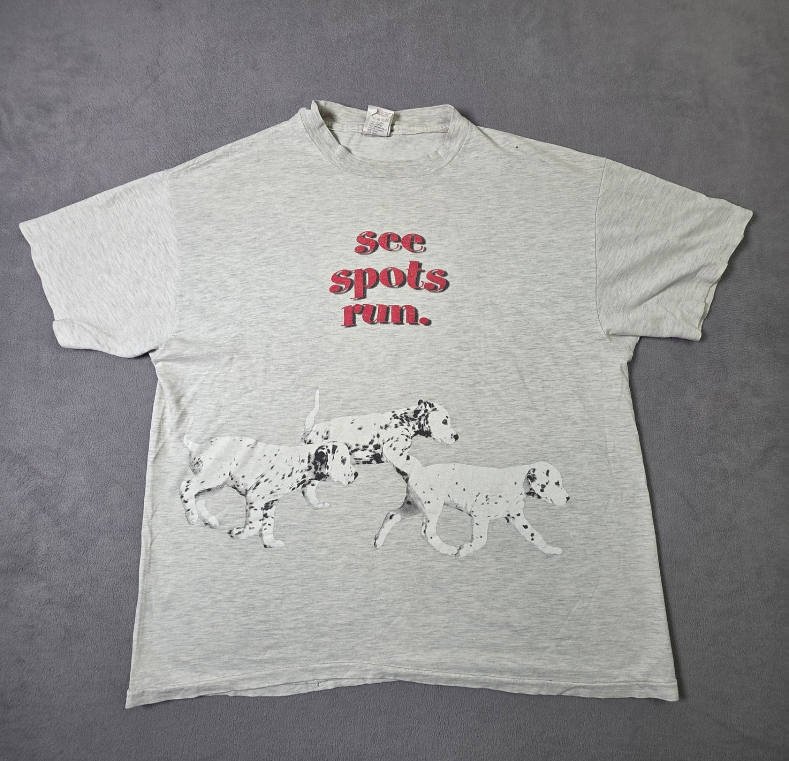 Vintage 90’s Disney See Spots 101 Dalmatians Gray Graphic Print T-Shirt Large
