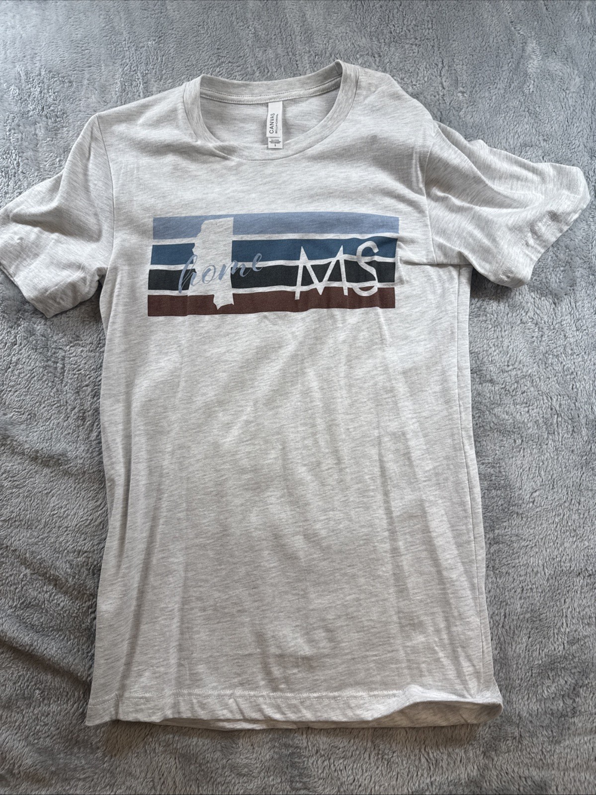 Bella + Canvas Unisex T Shirt Mississippi Short-Sleeve 100% Cotton Size S