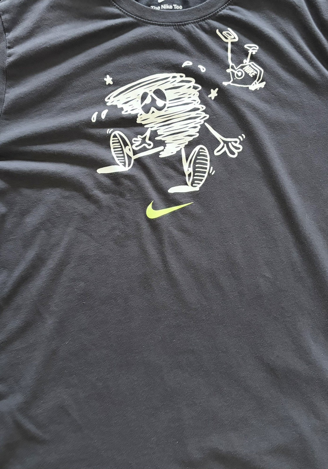 Nike Dri-FIT Long Sleeve Graphic Tee Men’s XL Black Tornado Skeleton Running