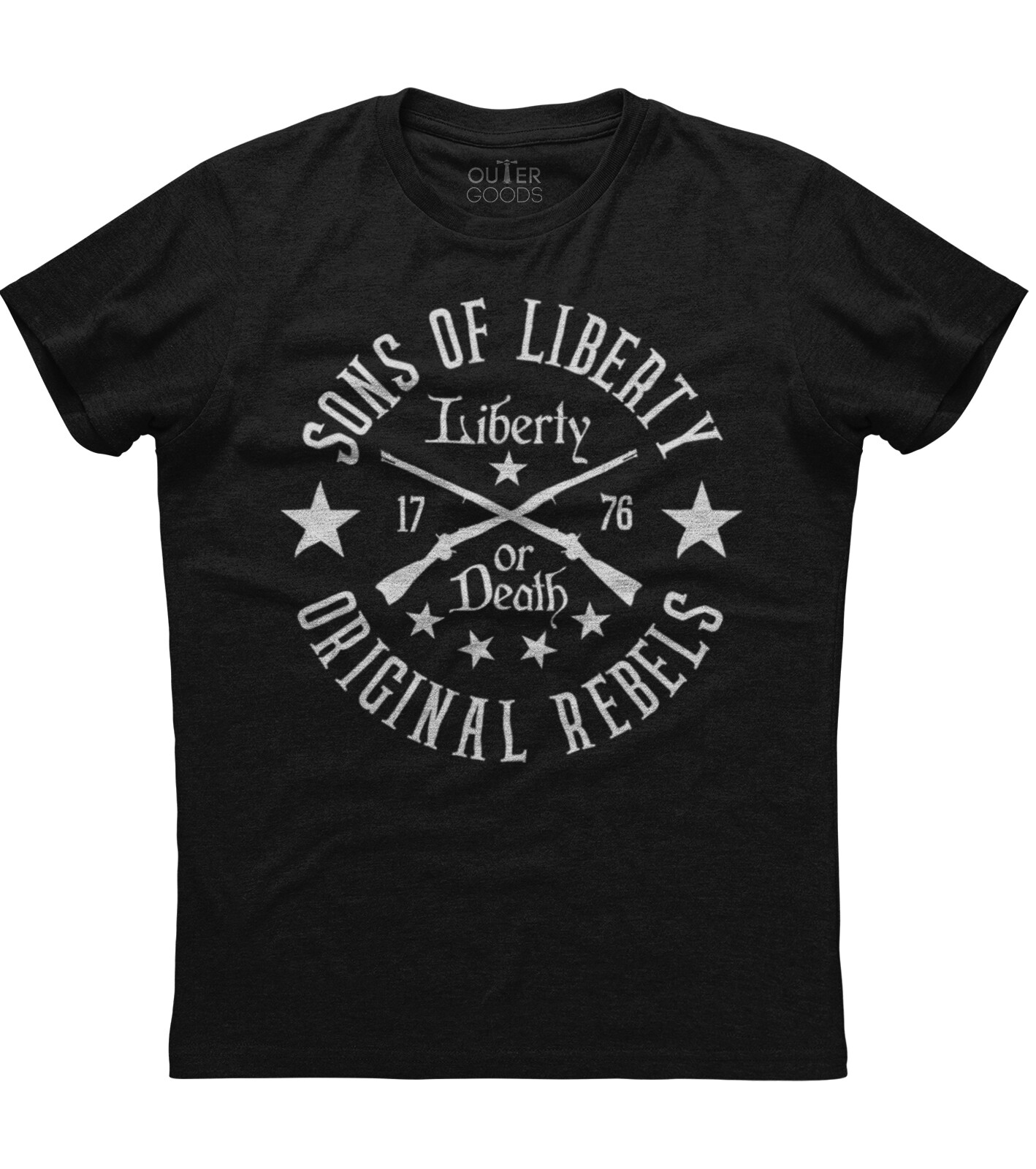 Sons Of Liberty Musket Mens Short Sleeve New Cotton Black T-shirt