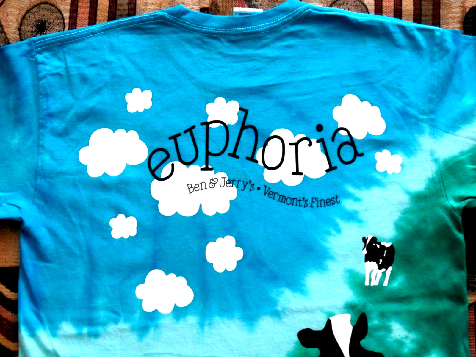 NEW Ben & Jerry’s Cow Tie Dye Woody Jackson Euphoria T Shirt Sizes M L XL & XXL